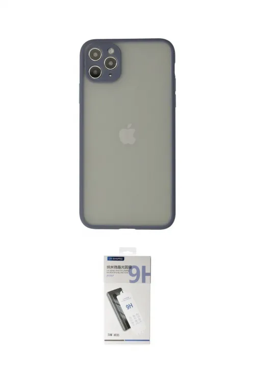 ieg™ iPhone 12 Pro Kılıf Ahenk Çizgi Serisi - Şeffaf Uv Polymer Nano Ekran Koruyucu