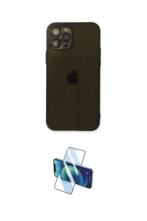 ieg™ iPhone 12 Pro Kılıf Ahenk Doku - Siyah 3D Antistatik Seramik Nano Ekran Koruyucu
