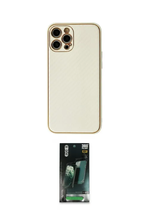 ieg™ iPhone 12 Pro Kılıf Ahenk Işık - Siyah 360 Mat Full Body Arka Koruyucu