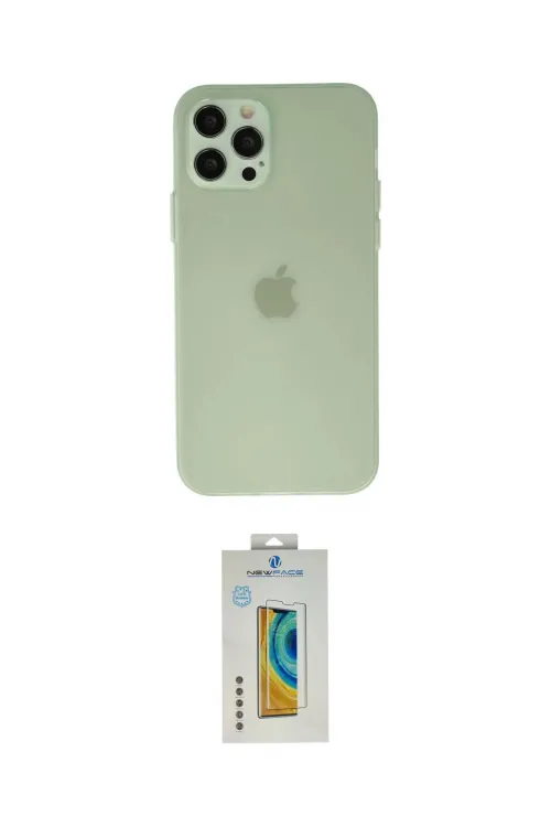 ieg™ iPhone 12 Pro Kılıf Atlas Minimal Prime - Siyah Polymer Nano Ekran Koruyucu