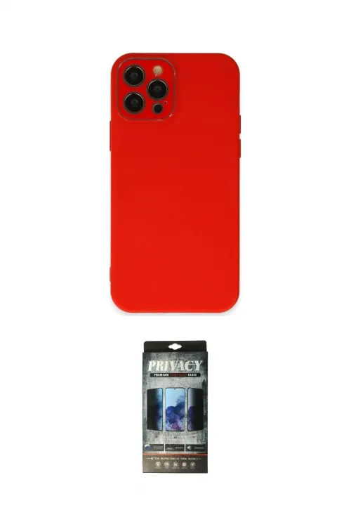 ieg™ iPhone 12 Pro Kılıf Çekirdek Modern Serisi - Siyah 34D Hayalet Izgaralı Cam