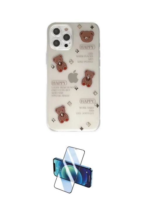 ieg™ iPhone 12 Pro Kılıf Eksen Asil Prime - Siyah 3D Antistatik Cam Ekran Koruyucu