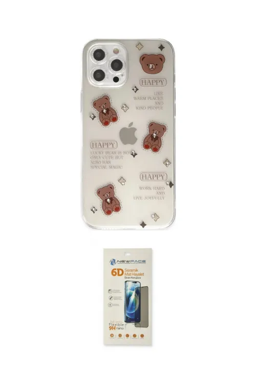 ieg™ iPhone 12 Pro Kılıf Eksen Asil Prime - Siyah 6D Mat Seramik Hayalet Nano Ekran Koruyucu
