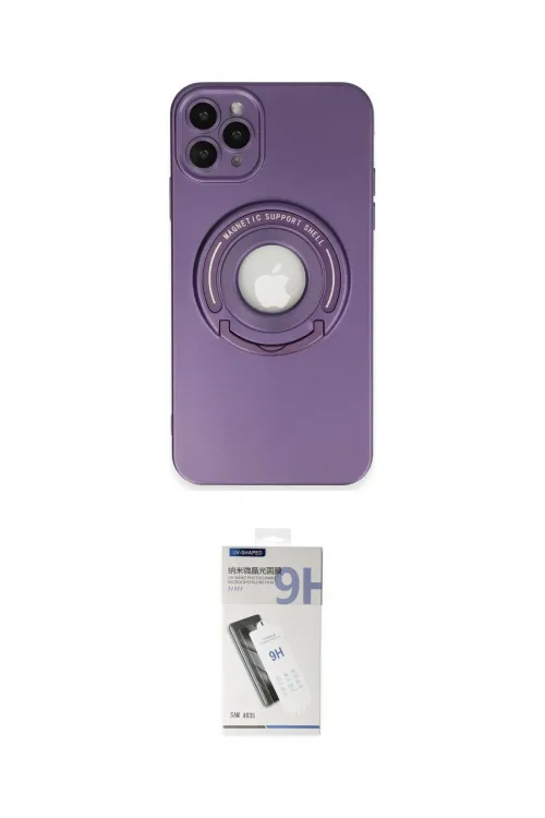 ieg™ iPhone 12 Pro Kılıf Eksen Klasik Prime - Şeffaf Uv Polymer Nano Ekran Koruyucu