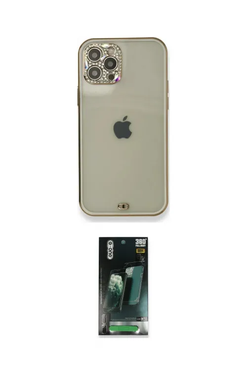 ieg™ iPhone 12 Pro Kılıf Eksen Minimal Koleksiyonu - Şeffaf 360 Full Body Arka Koruyucu