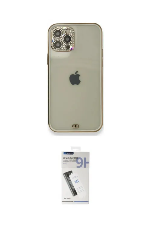 ieg™ iPhone 12 Pro Kılıf Eksen Minimal Koleksiyonu - Şeffaf Uv Polymer Nano Ekran Koruyucu