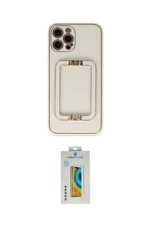 ieg™ iPhone 12 Pro Kılıf Kozmos Minimal Prime - Siyah Polymer Nano Ekran Koruyucu