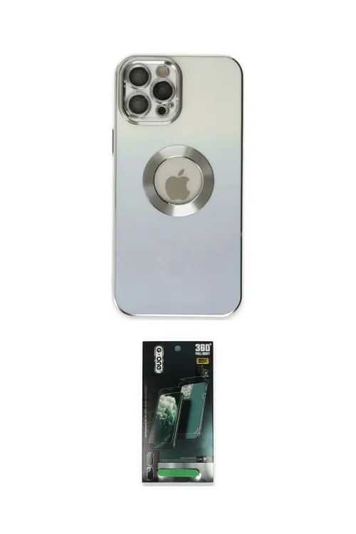 ieg™ iPhone 12 Pro Kılıf Kutup Yansıma Özel Seri - Şeffaf 360 Full Body Arka Koruyucu