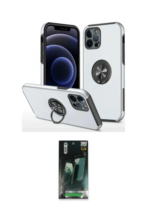 ieg™ iPhone 12 Pro Kılıf Odak Form Prime - Siyah 360 Mat Full Body Arka Koruyucu