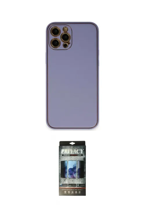 ieg™ iPhone 12 Pro Kılıf Yadigar Klasik - Siyah 34D Hayalet Izgaralı Cam