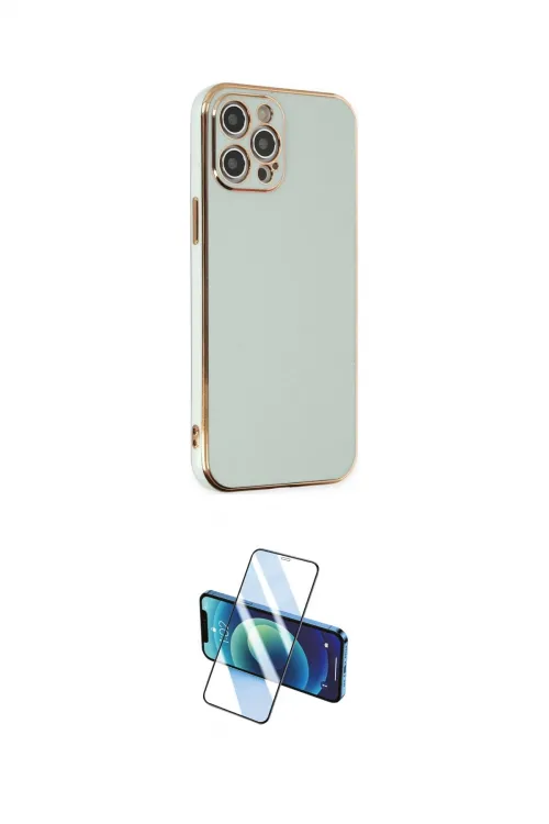 ieg™ iPhone 12 Pro Kılıf Yankı Serisi - Siyah 3D Antistatik Cam Ekran Koruyucu