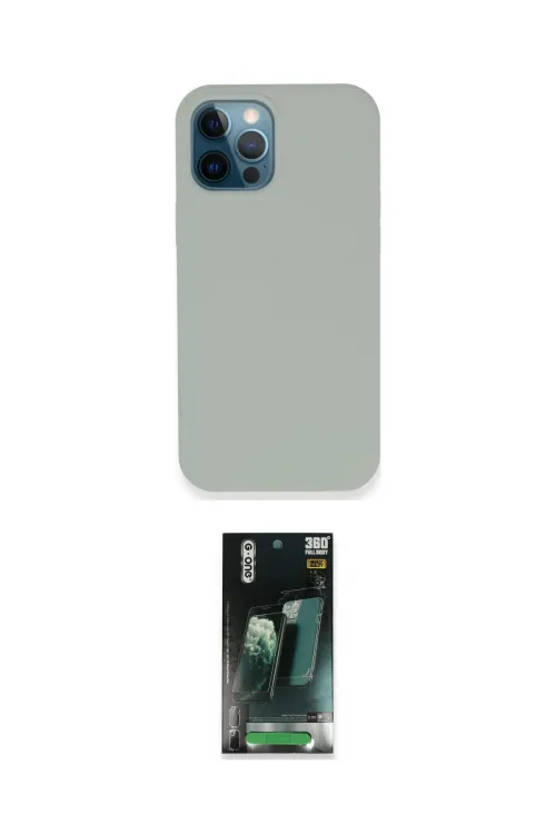 ieg™ iPhone 12 Pro Kılıf Zirve Modern Özel Seri - Siyah 360 Mat Full Body Arka Koruyucu