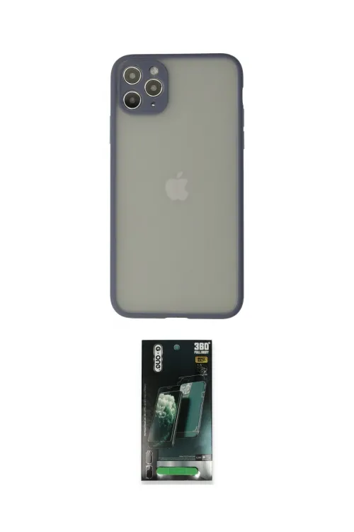 ieg™ iPhone 12 Pro Max Kılıf Ahenk Çizgi Serisi - Şeffaf 360 Full Body Arka Koruyucu