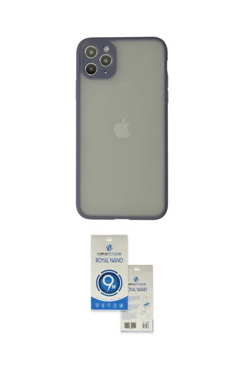 ieg™ iPhone 12 Pro Max Kılıf Ahenk Çizgi Serisi - Şeffaf Royal Nano Ekran Koruyucu