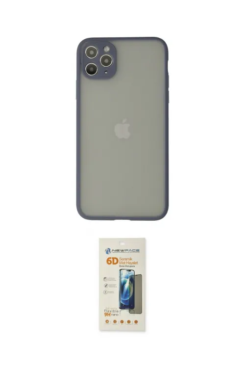 ieg™ iPhone 12 Pro Max Kılıf Ahenk Çizgi Serisi - Siyah 6D Mat Seramik Hayalet Nano Ekran Koruyucu