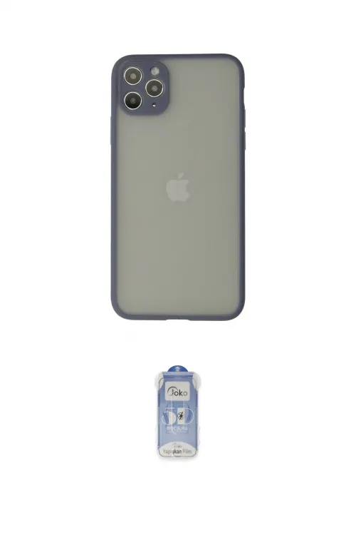 ieg™ iPhone 12 Pro Max Kılıf Ahenk Çizgi Serisi - Siyah Joko Magic 5D Cam