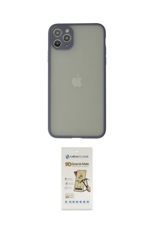 ieg™ iPhone 12 Pro Max Kılıf Ahenk Çizgi Serisi - Siyah Mat Seramik Nano Ekran Koruyucu