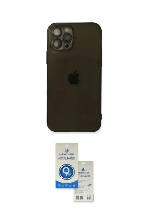 ieg™ iPhone 12 Pro Max Kılıf Ahenk Doku - Şeffaf Royal Nano Ekran Koruyucu