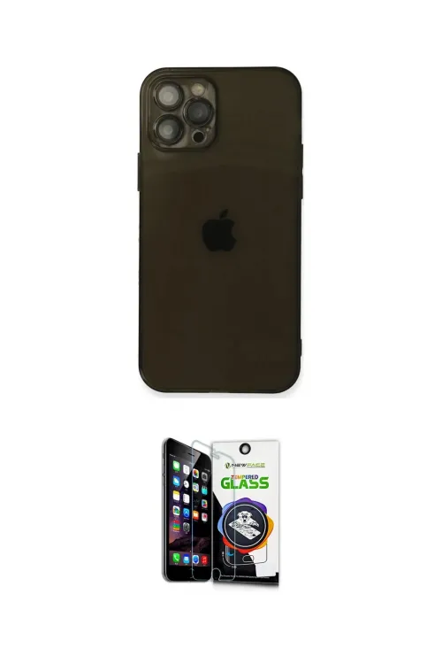 ieg™ iPhone 12 Pro Max Kılıf Ahenk Doku - Şeffaf Temperli Cam Ekran Koruyucu