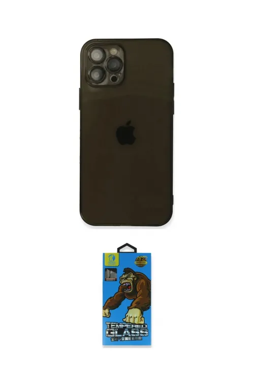 ieg™ iPhone 12 Pro Max Kılıf Ahenk Doku - Siyah 18D Cam Ekran Koruyucu