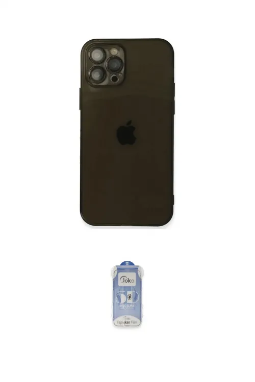ieg™ iPhone 12 Pro Max Kılıf Ahenk Doku - Siyah Joko Magic 5D Cam