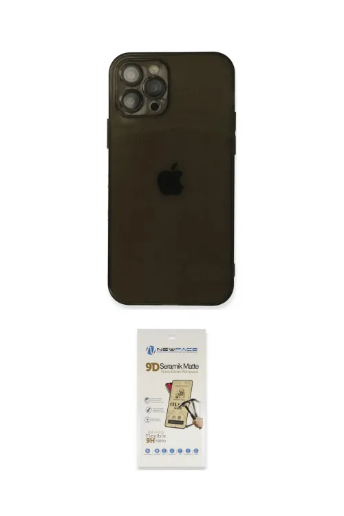 ieg™ iPhone 12 Pro Max Kılıf Ahenk Doku - Siyah Mat Seramik Nano Ekran Koruyucu