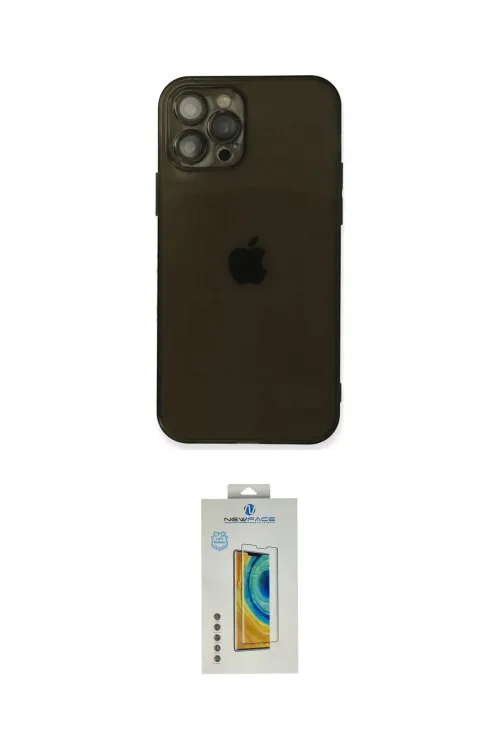 ieg™ iPhone 12 Pro Max Kılıf Ahenk Doku - Siyah Polymer Nano Ekran Koruyucu