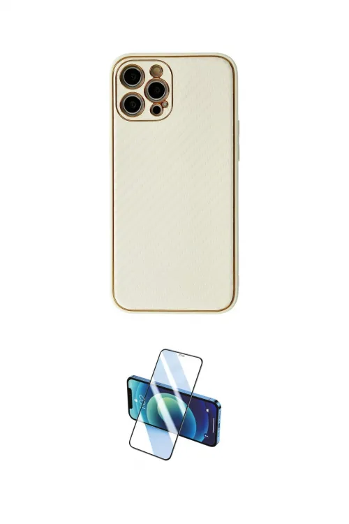 ieg™ iPhone 12 Pro Max Kılıf Ahenk Işık - Siyah 3D Antistatik Cam Ekran Koruyucu