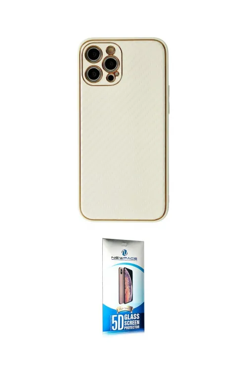 ieg™ iPhone 12 Pro Max Kılıf Ahenk Işık - Siyah 5D Eko Cam Ekran Koruyucu