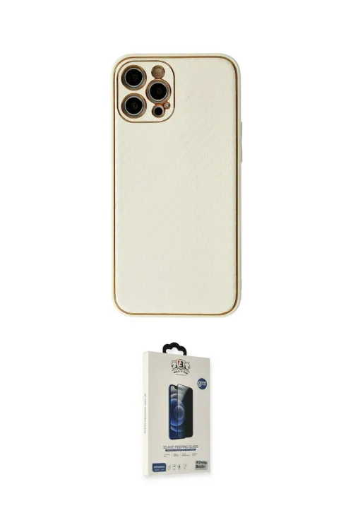 ieg™ iPhone 12 Pro Max Kılıf Ahenk Işık - Siyah Bilvis Hayalet Cam Ekran Koruyucu