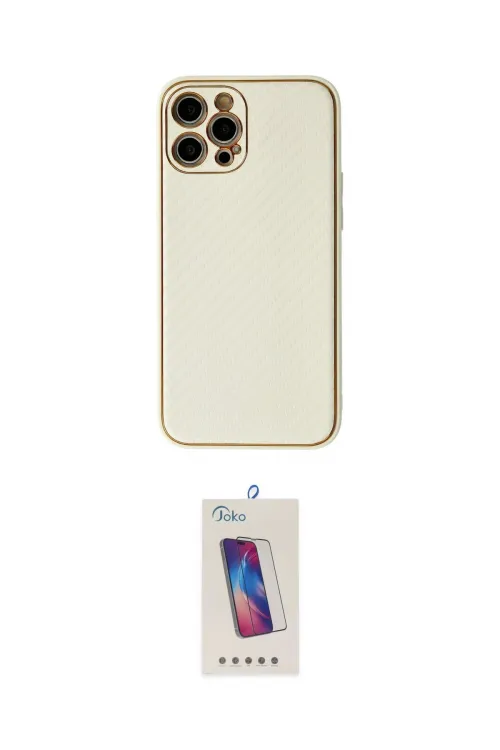 ieg™ iPhone 12 Pro Max Kılıf Ahenk Işık - Siyah Joko 5D Cam