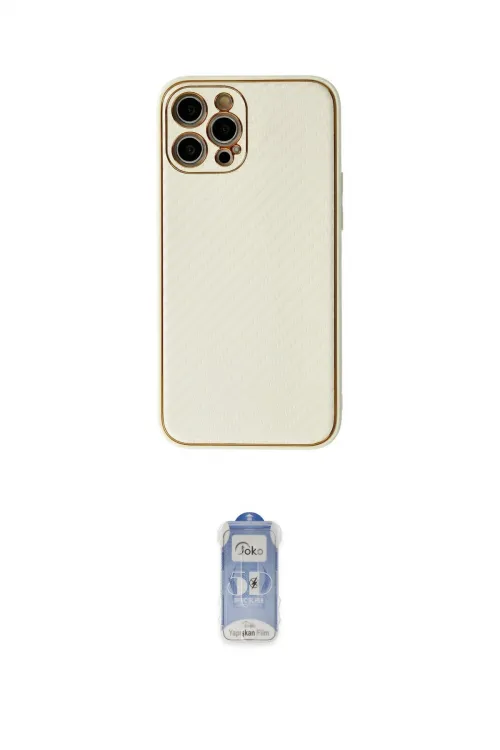 ieg™ iPhone 12 Pro Max Kılıf Ahenk Işık - Siyah Joko Magic 5D Cam