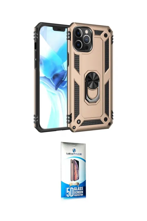 ieg™ iPhone 12 Pro Max Kılıf Ahenk Klasik Koleksiyonu - Siyah 5D Eko Cam Ekran Koruyucu