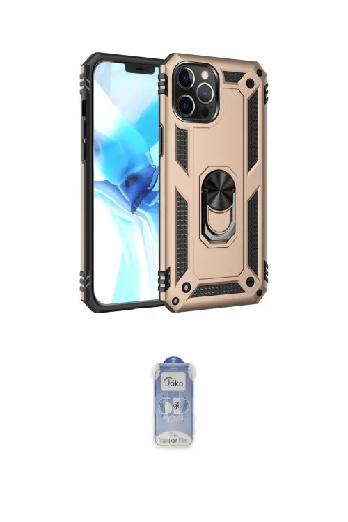 ieg™ iPhone 12 Pro Max Kılıf Ahenk Klasik Koleksiyonu - Siyah Joko Magic 5D Cam
