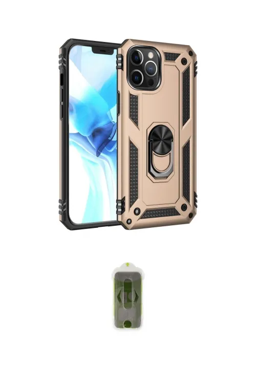 ieg™ iPhone 12 Pro Max Kılıf Ahenk Klasik Koleksiyonu - Siyah Joko Magic 5D Hayalet Cam
