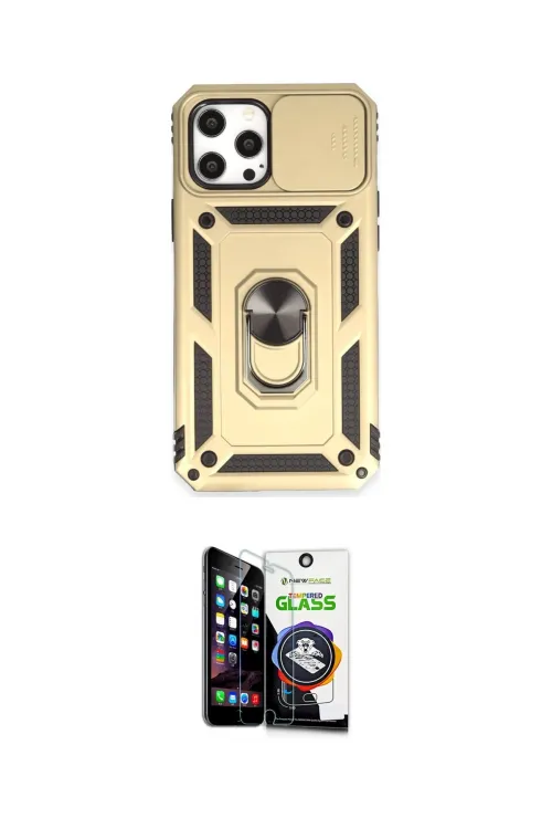 ieg™ iPhone 12 Pro Max Kılıf Ahenk Klasik - Şeffaf Temperli Cam Ekran Koruyucu