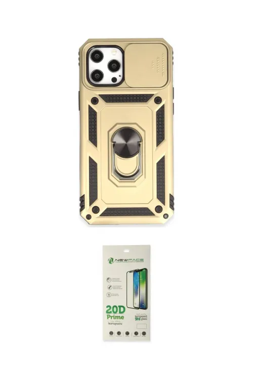 ieg™ iPhone 12 Pro Max Kılıf Ahenk Klasik - Siyah 20D Premium Cam Ekran Koruyucu
