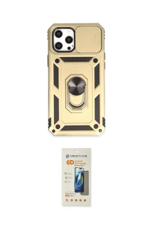 ieg™ iPhone 12 Pro Max Kılıf Ahenk Klasik - Siyah 6D Mat Seramik Hayalet Nano Ekran Koruyucu