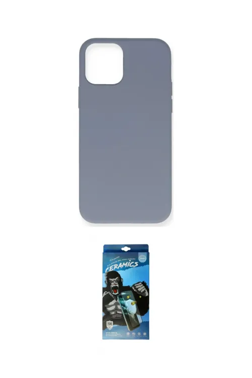 ieg™ iPhone 12 Pro Max Kılıf Ahenk Serisi - Siyah 34D Izgaralı Cam