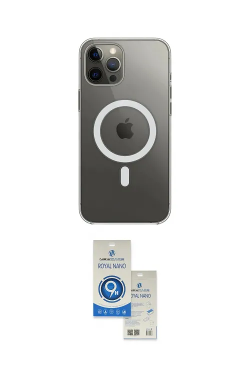ieg™ iPhone 12 Pro Max Kılıf Ahenk Yansıma Prime - Şeffaf Royal Nano Ekran Koruyucu