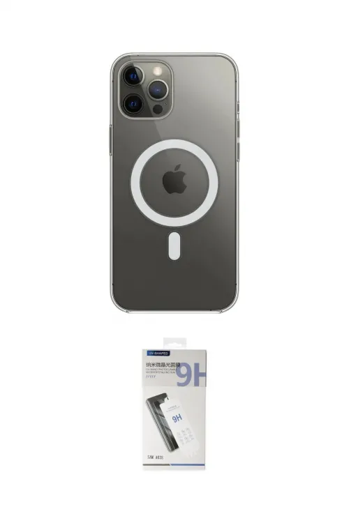 ieg™ iPhone 12 Pro Max Kılıf Ahenk Yansıma Prime - Şeffaf Uv Polymer Nano Ekran Koruyucu
