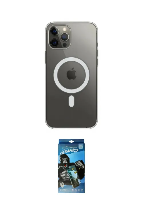 ieg™ iPhone 12 Pro Max Kılıf Ahenk Yansıma Prime - Siyah 34D Izgaralı Cam