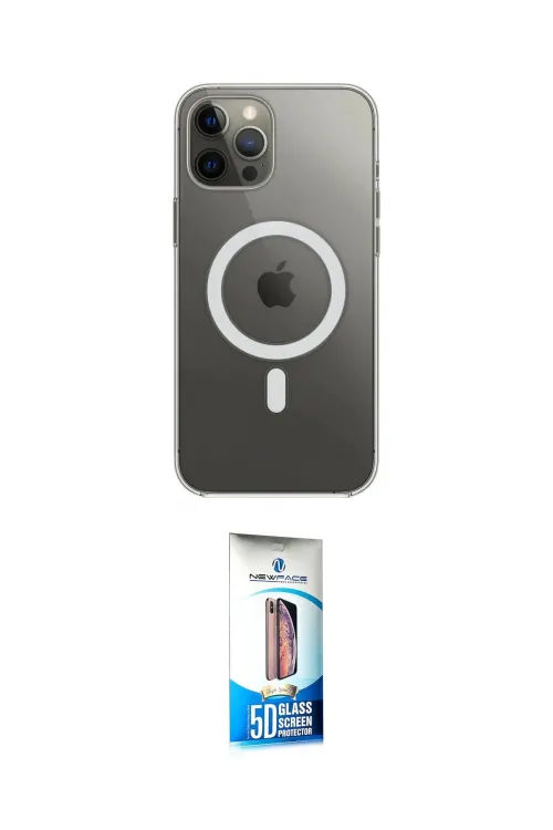 ieg™ iPhone 12 Pro Max Kılıf Ahenk Yansıma Prime - Siyah 5D Eko Cam Ekran Koruyucu
