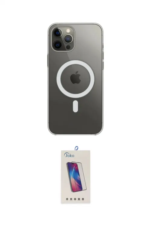 ieg™ iPhone 12 Pro Max Kılıf Ahenk Yansıma Prime - Siyah Joko 5D Cam