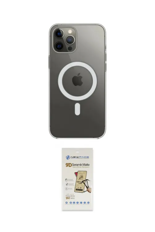 ieg™ iPhone 12 Pro Max Kılıf Ahenk Yansıma Prime - Siyah Mat Seramik Nano Ekran Koruyucu