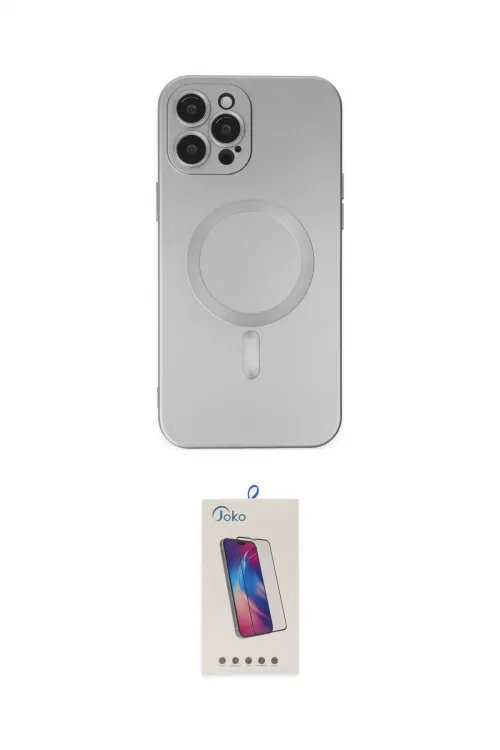 ieg™ iPhone 12 Pro Max Kılıf Akış Minimal Özel Seri - Siyah Joko 5D Cam