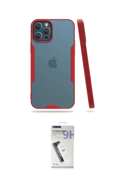 ieg™ iPhone 12 Pro Max Kılıf Atlas Asil Serisi - Şeffaf Uv Polymer Nano Ekran Koruyucu