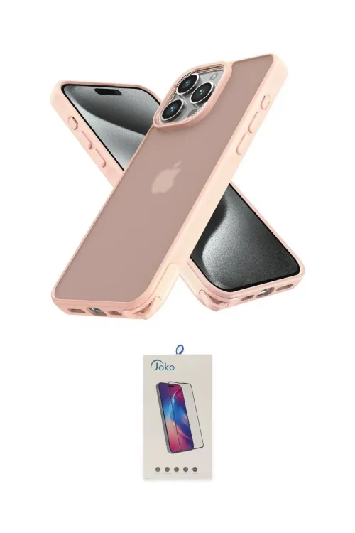 ieg™ iPhone 12 Pro Max Kılıf Atlas Form - Siyah Joko 5D Cam