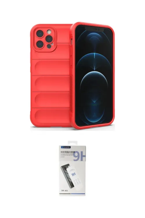 ieg™ iPhone 12 Pro Max Kılıf Atlas Koleksiyonu - Şeffaf Uv Polymer Nano Ekran Koruyucu