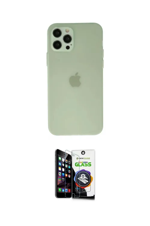 ieg™ iPhone 12 Pro Max Kılıf Atlas Minimal Prime - Şeffaf Temperli Cam Ekran Koruyucu